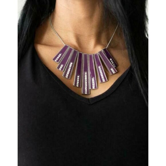 Fantastically Deco Purple Necklace (199) - Picture 1 of 3